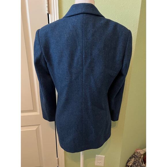 Vintage Talbots Petites Made In Italy Blue 100% Wool 3 Button Blazer. 8 - Picture 2 of 9